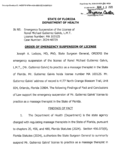 Ronel Gutierrez Emergency License Suspension